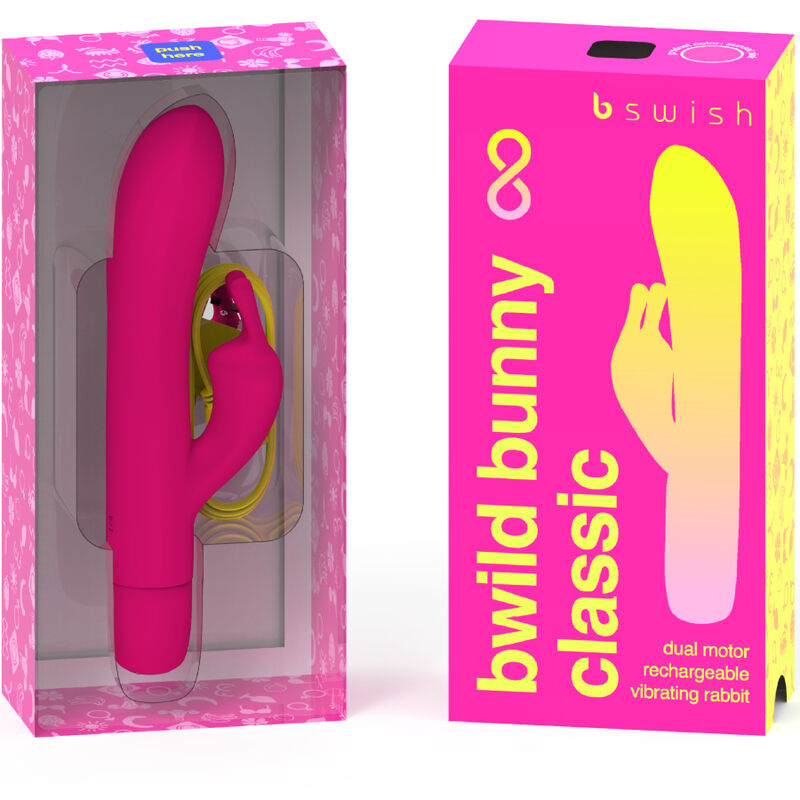 Vibrador B SWISH BWILD BUNNY INFINITE CLASSIC Recarregável Rosa com design ergonómico de estimulação dupla