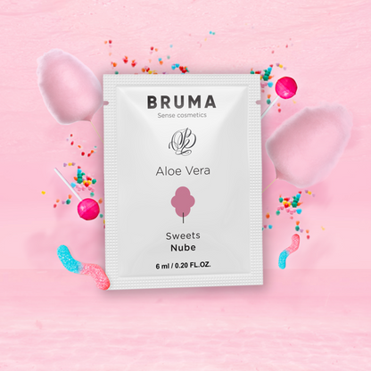 BRUMA Gel Deslizante Aloe Vera Sabor Doces 6 ML, embalagem discreta e compacta