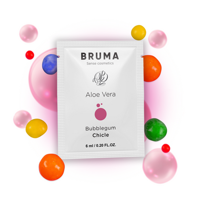 BRUMA Gel Deslizante Aloe Vera Sabor Bubblegum 6 ML para prazer e hidratação íntima