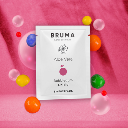 BRUMA Gel Deslizante Aloe Vera Sabor Bubblegum 6 ML para prazer e hidratação íntima