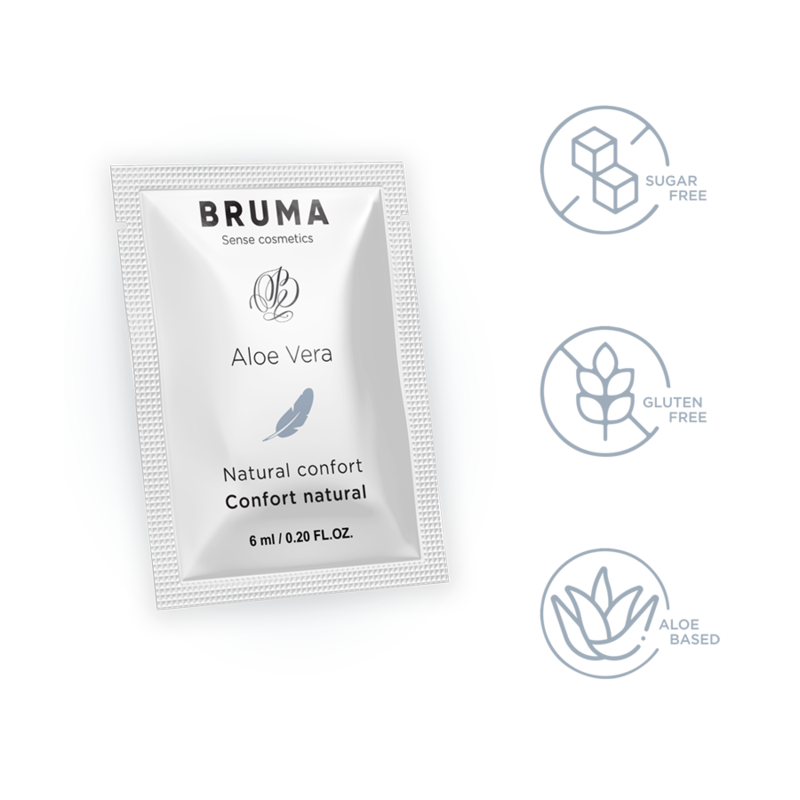 Embalagem do Gel Deslizante BRUMA Aloe Vera Natural Confort 6 ML