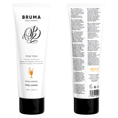 BRUMA Gel Deslizante Aloe Vera Sabor Pina Colada 100ml para prazer suave e exótico