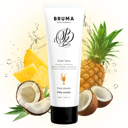 BRUMA Gel Deslizante Aloe Vera Sabor Pina Colada 100ml para prazer suave e exótico