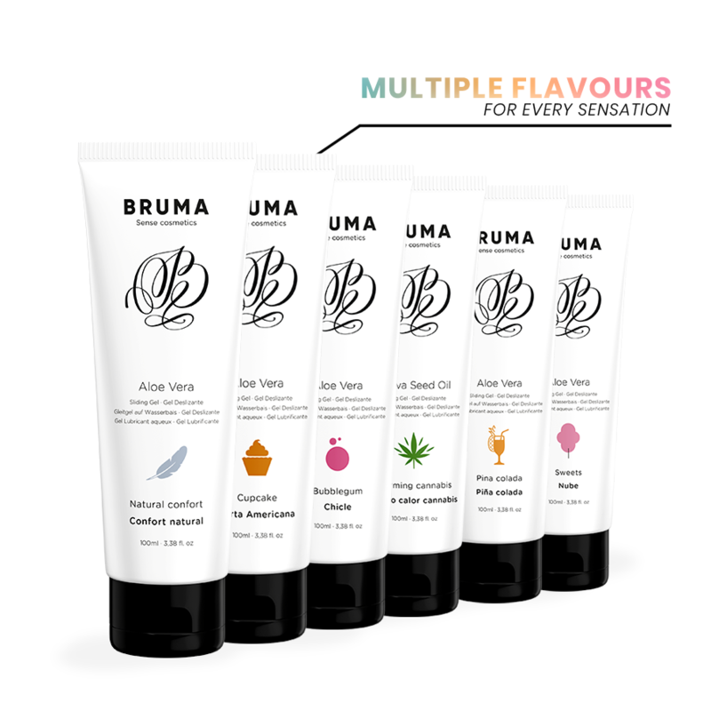 BRUMA Gel Deslizante Aloe Vera Sabor Pina Colada 100ml para prazer suave e exótico