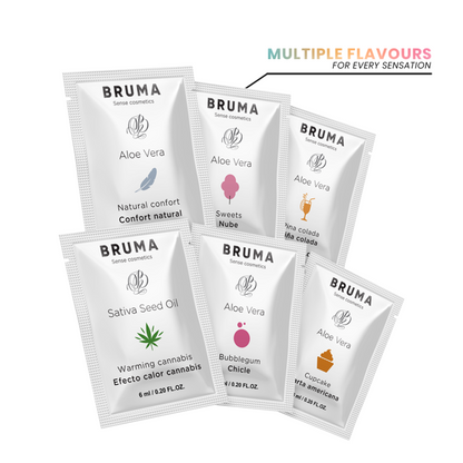 BRUMA Gel Deslizante Aloe Vera Sabor Bubblegum 6 ML para prazer e hidratação íntima