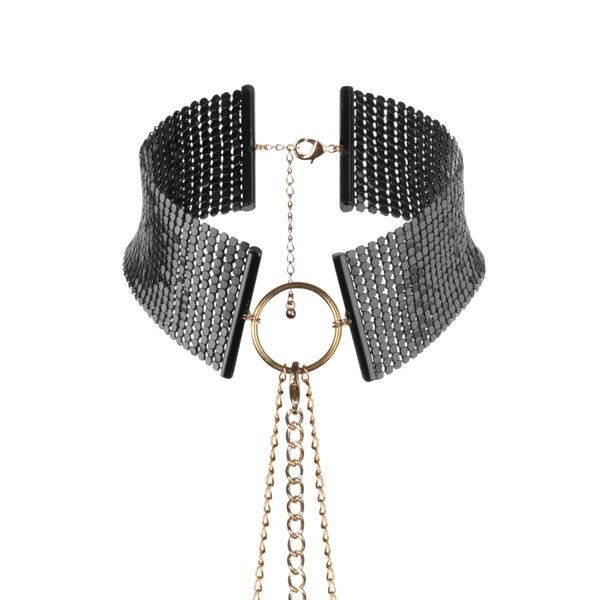 Colar metálico BIJOUX Désir Métallique ajustável, ideal para bondage e acessório sensual.