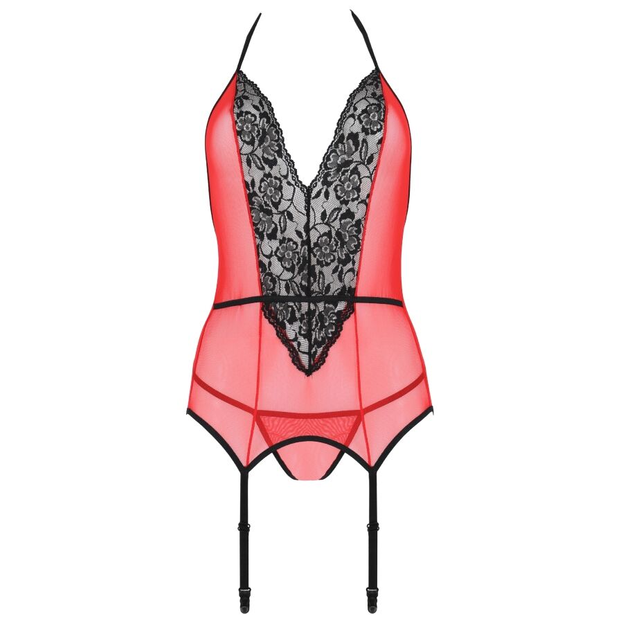 PASIÓN - CORSÉ PEONIA LÍNEA ERÓTICA ROJO S/M