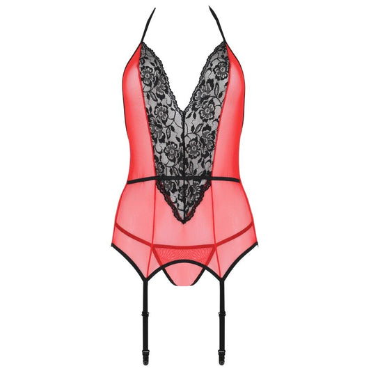 PASIÓN - CORSÉ PEONIA LÍNEA ERÓTICA ROJO S/M