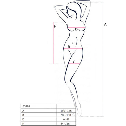 PASIÓN - BS101 BODYSTOCKING NEGRO TALLA ÚNICA