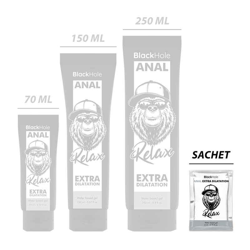 BLACK HOLE Gel Lubrificante Anal Extra Dilatação Base Água 6 ML para prazer anal