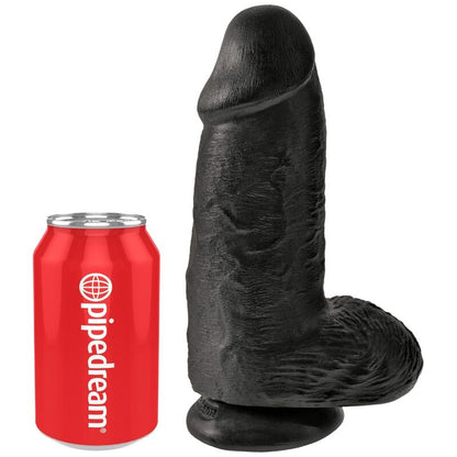 Dildo Realista King Cock Gordito 23 cm Negro