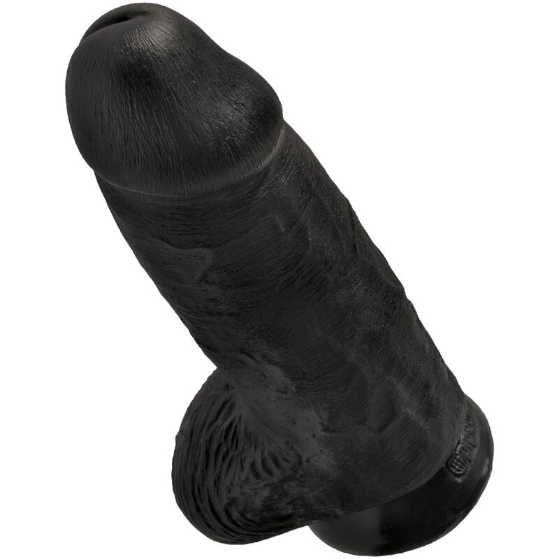 Dildo Realista King Cock Gordito 23 cm Negro