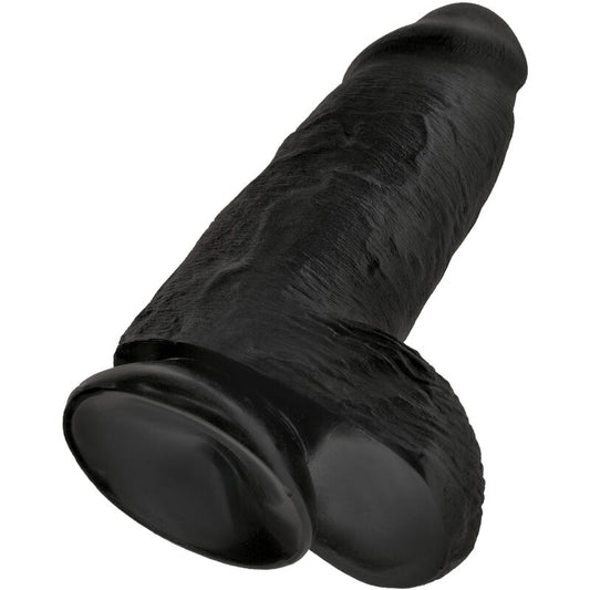 Dildo Realista King Cock Gordito 23 cm Negro