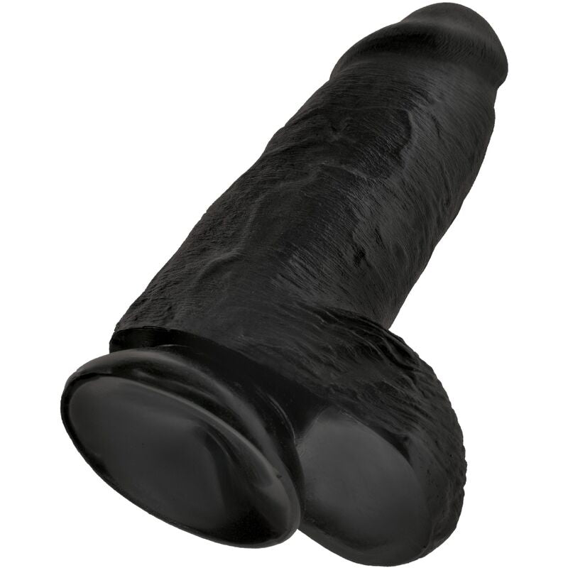 Dildo Realista King Cock Gordito 23 cm Negro