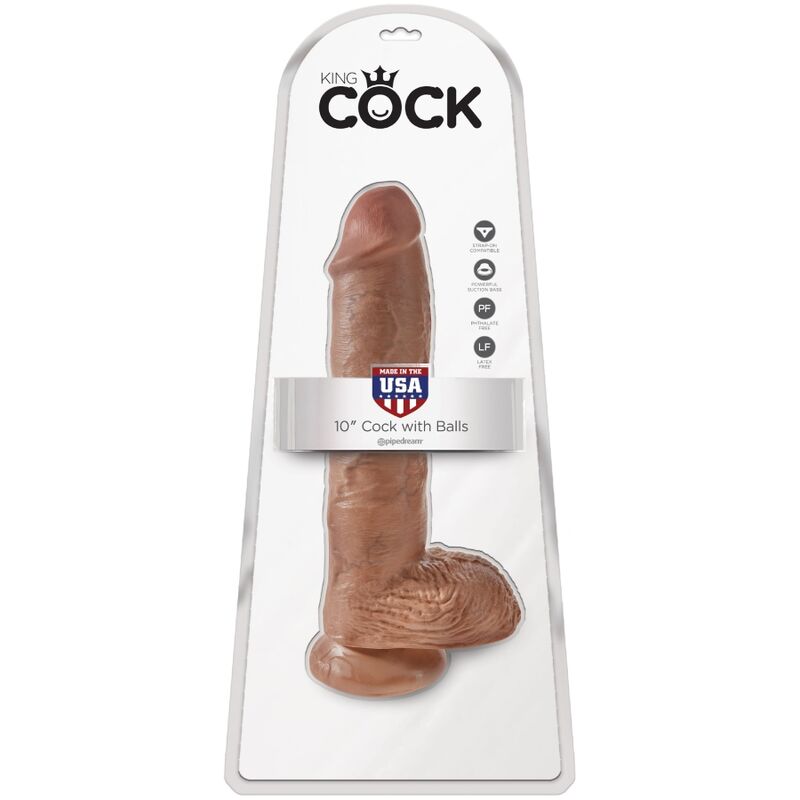 Dildo Realista con Bolas 19.8 cm Caramelo