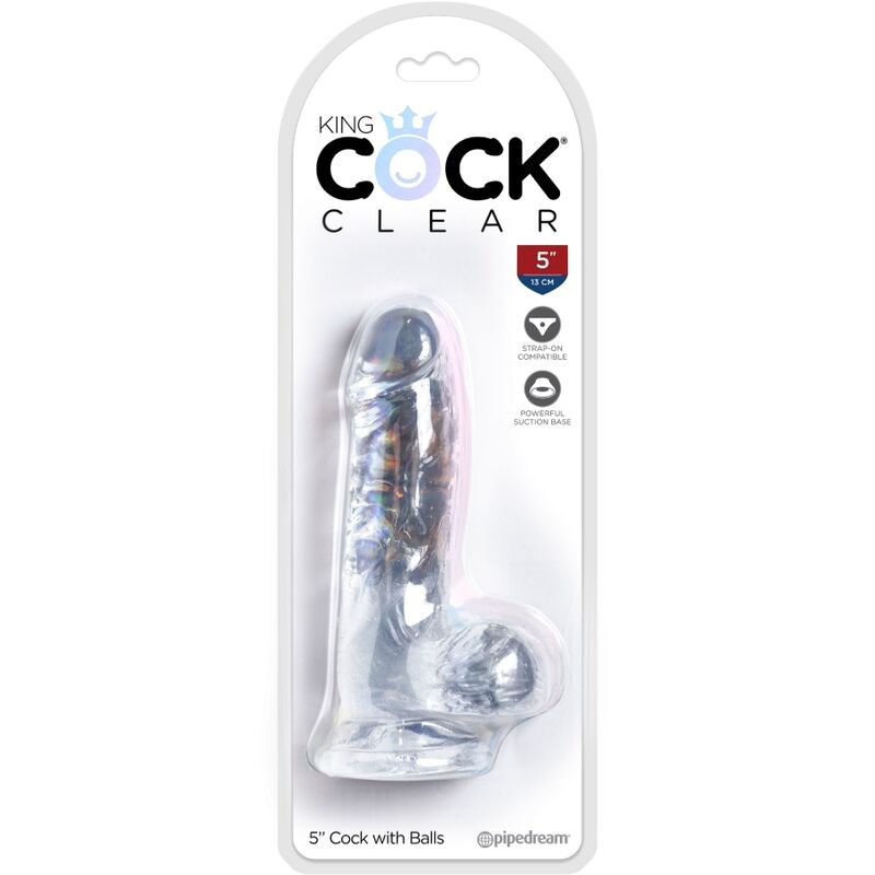 Dildo Realista Clear con Bolas 10.1 cm Transparente