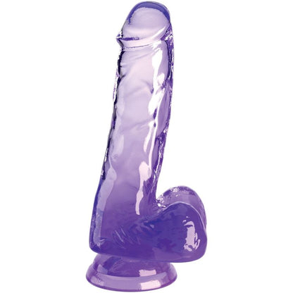 Dildo Realista Clear Pene con Bolas 13.5 cm Morado