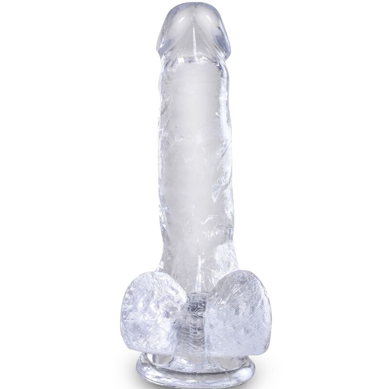 Dildo Realista con Bolas Transparente 13.5 cm