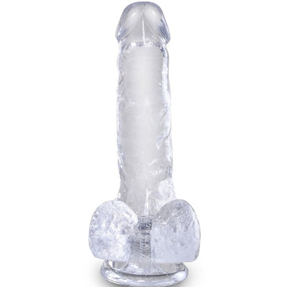 Dildo Realista con Bolas Transparente 13.5 cm