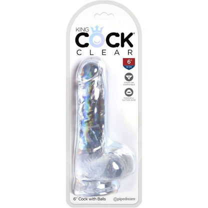 Dildo Realista con Bolas Transparente 13.5 cm