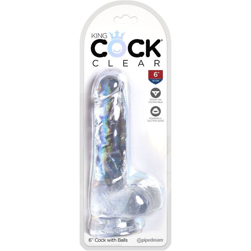 Dildo Realista con Bolas Transparente 13.5 cm