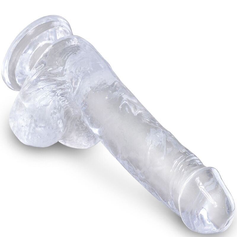 Dildo Realista con Bolas Transparente 13.5 cm