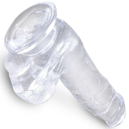 Dildo Realista con Bolas Transparente 13.5 cm