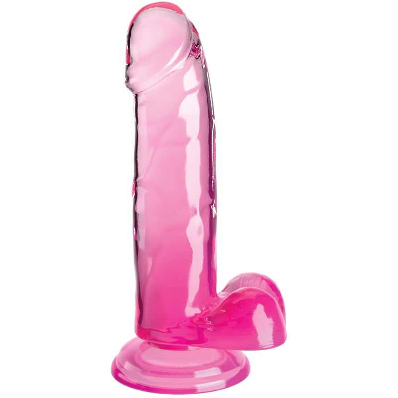 Dildo Realista Clear con Bolas 15.2 cm Rosa