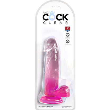 Dildo Realista Clear con Bolas 15.2 cm Rosa