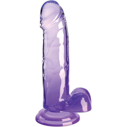 Pene Realista Clear con Bolas 15.2 cm Morado