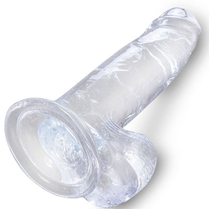 Pene Realista Transparente con Testículos, 15.2 cm