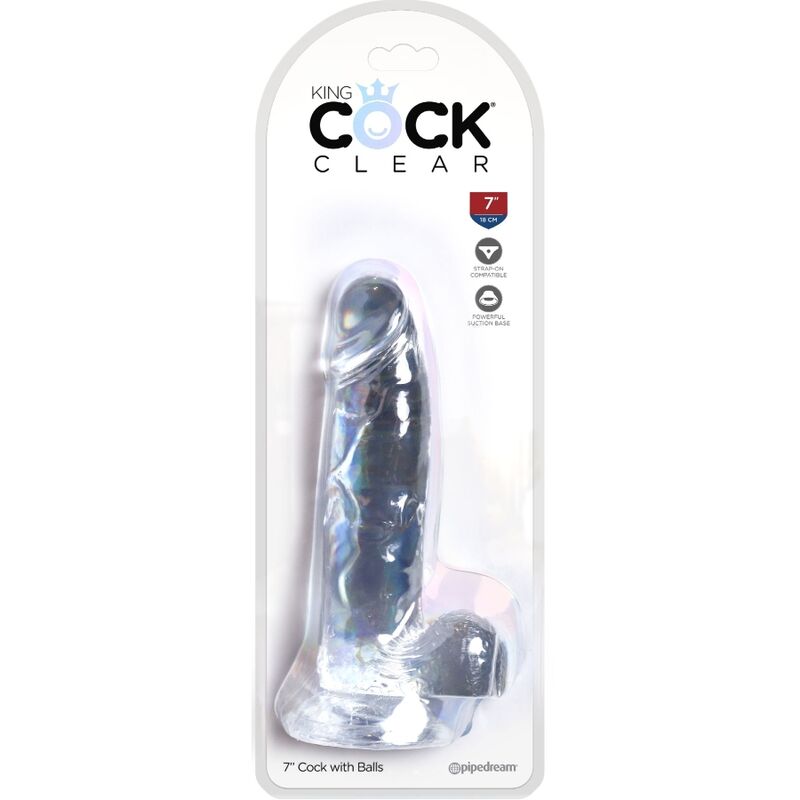 Pene Realista Transparente con Testículos, 15.2 cm