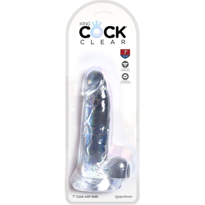 Pene Realista Transparente con Testículos, 15.2 cm