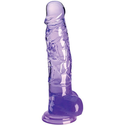 Dildo Realista Transparente con Bolas 16.5 cm Morado