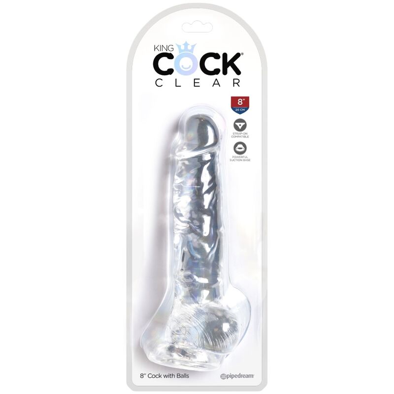Pene Realista Clear con Bolas 16.5 cm Transparente