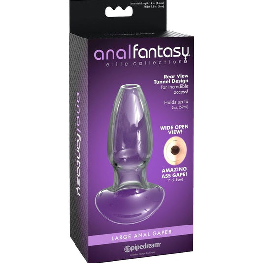 Close-up of the ANAL FANTASY ELITE COLLECTION Dilatador Anal Gaper de Cristal M, showing its smooth texture and ergonomic design.