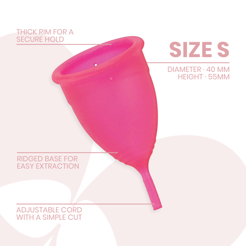 Close-up do Copo Menstrual INTIMICHIC Silicone Grau Médico - Tamanho S, mostrando seu material e design ergonómico.