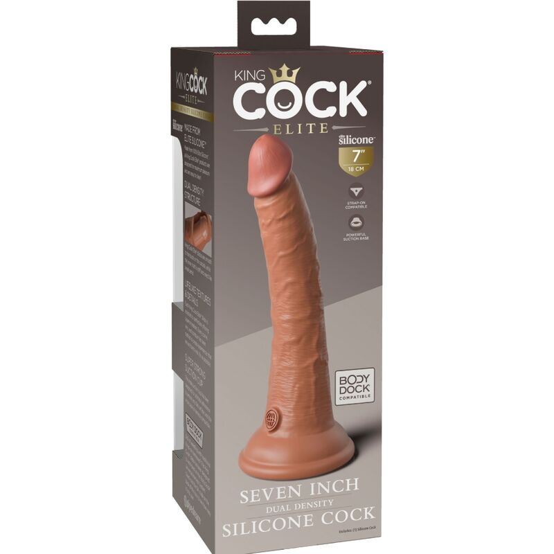 Dildo Realista Elite de Silicona 17.8 cm Caramelo
