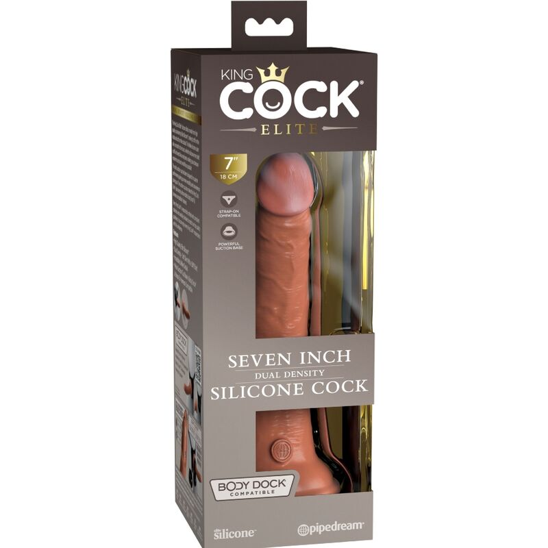 Dildo Realista Elite de Silicona 17.8 cm Caramelo