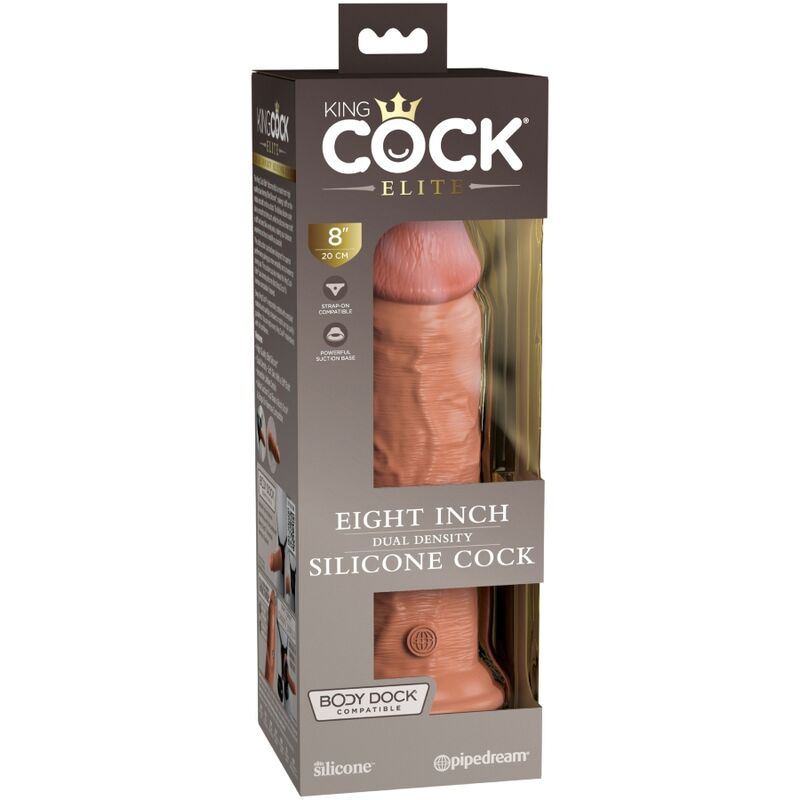 DILDO ELITE DE SILICONA REALISTA 20.3 CM CARAMELO