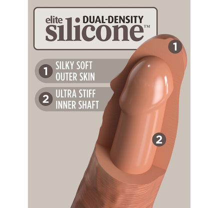 DILDO ELITE DE SILICONA REALISTA 20.3 CM CARAMELO