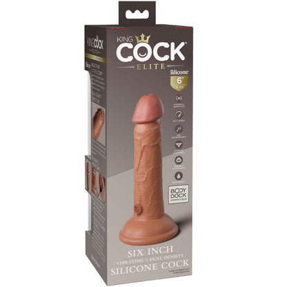 Vibrador Realista Elite de Silicona 15.2 cm Caramelo