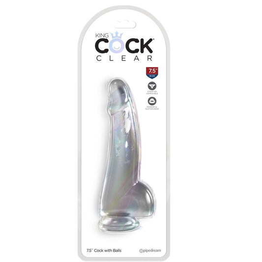 Dildo Transparente con Testículos 15.2 cm