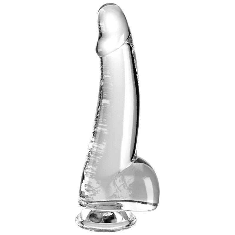 Dildo Transparente con Testículos 15.2 cm