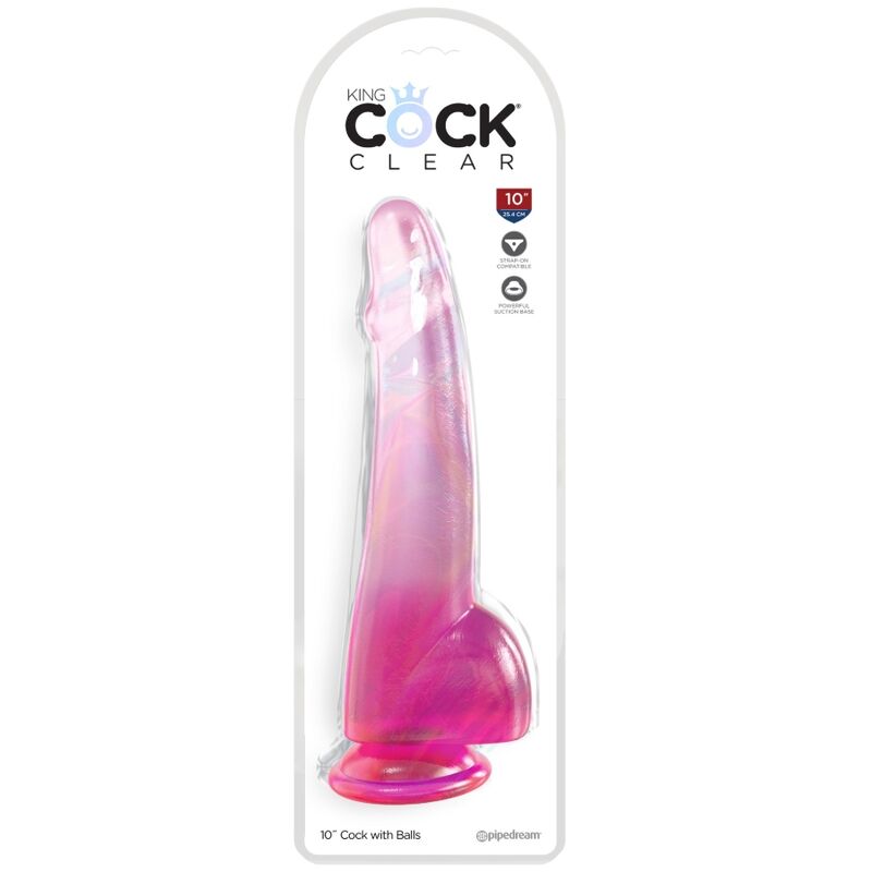 Dildo Realista Clear con Testículos 19 cm Rosa