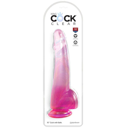 Dildo Realista Clear con Testículos 19 cm Rosa