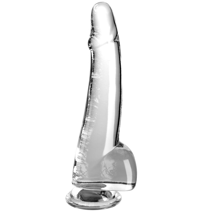 Dildo Realista Clear con Testículos 19 cm Transparente