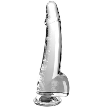 Dildo Realista Clear con Testículos 19 cm Transparente