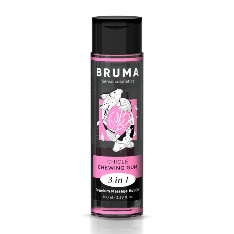 BRUMA Óleo de Massagem Premium Efeito Calor Sabor Goma 3 em 1 - 100 ML
