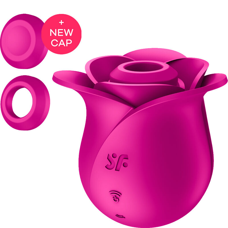 Close-up do vibrador Satisfyer Pro 2 Modern Blossom com tecnologia Air Pulse e Liquid Air, design em forma de rosa.